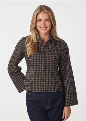 Rosa mini check skjorte Sort Neo Noir 
